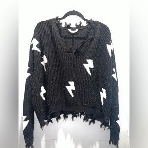 No boundaries crocheted lightening bolt sweater